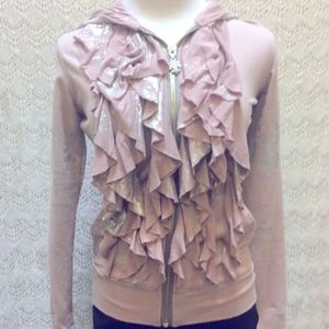 Major sale was $120 now $40 Royal Underground pink and silver rocker hoodie XS 2